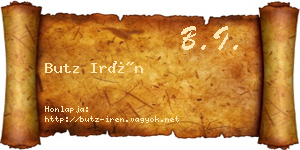 Butz Irén névjegykártya