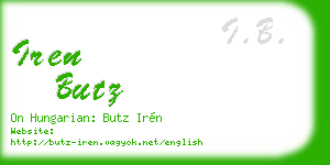 iren butz business card